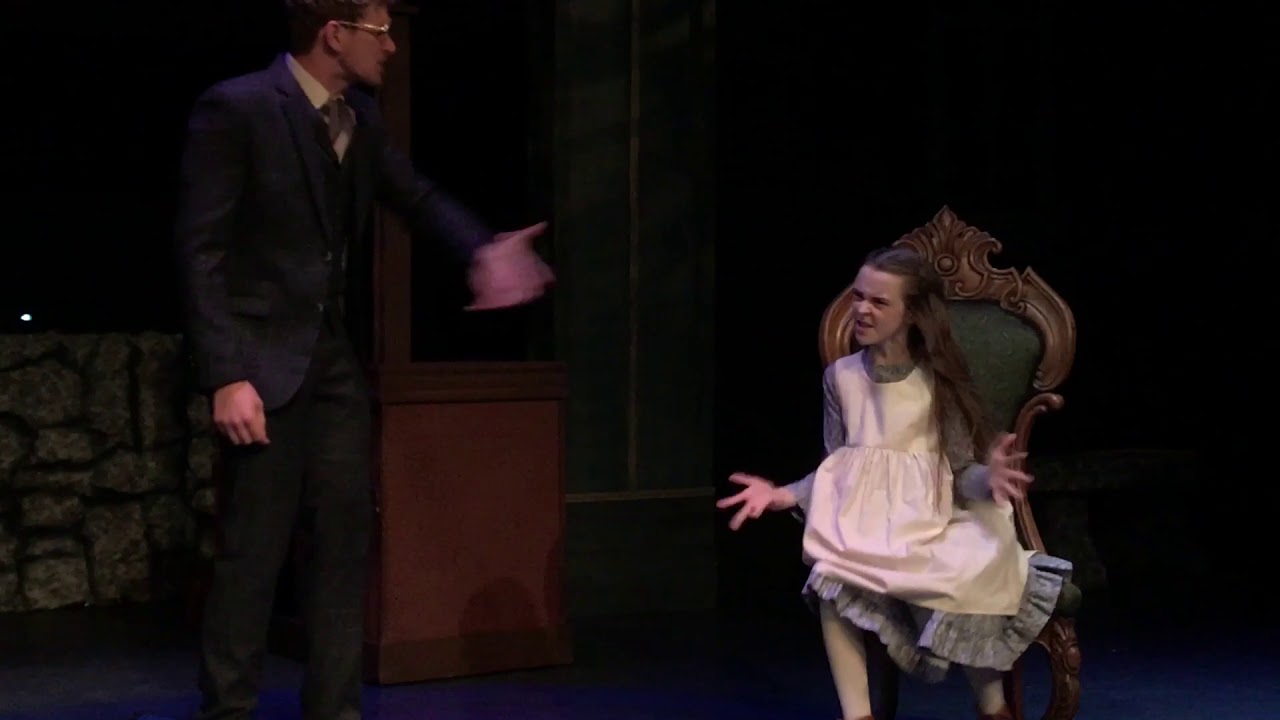 Catherine Bradley as Mary Lennox in The Secret Garden scaring away the new school.