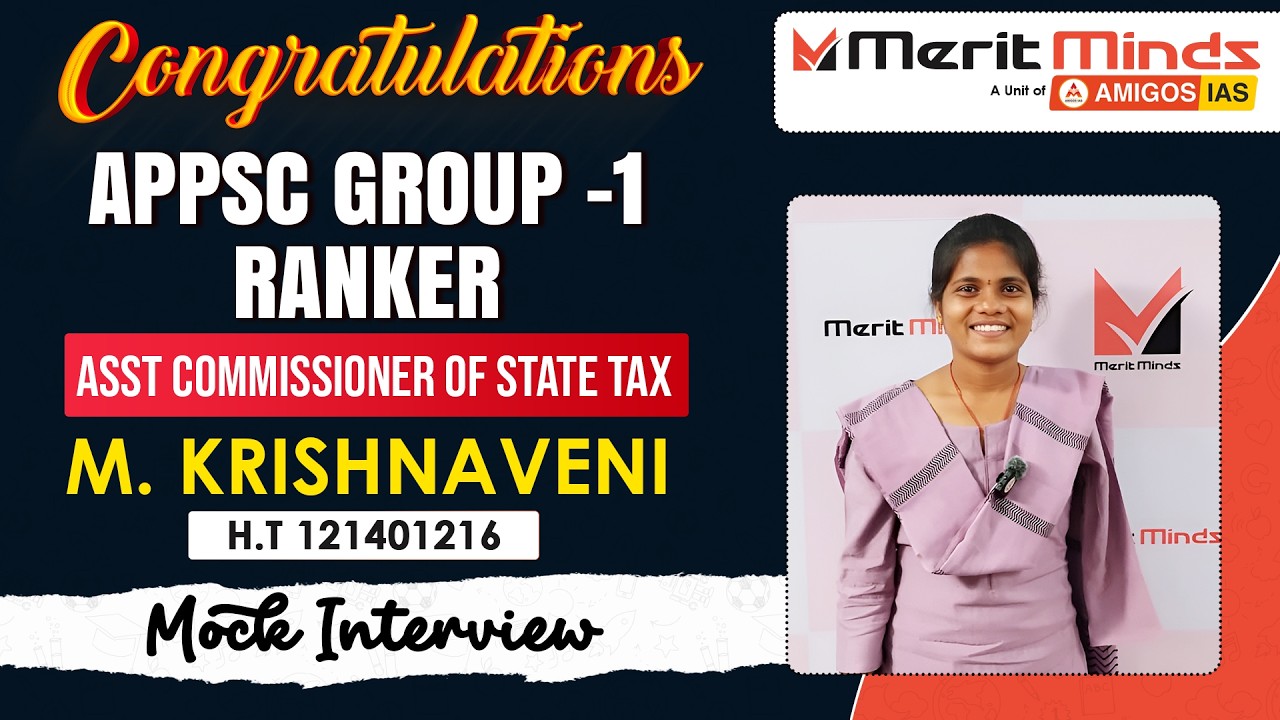 🔥Asst Commissioner of State Tax🏛️ | M.Krishnaveni | Mock Interview | Merit Minds 🎓🚀