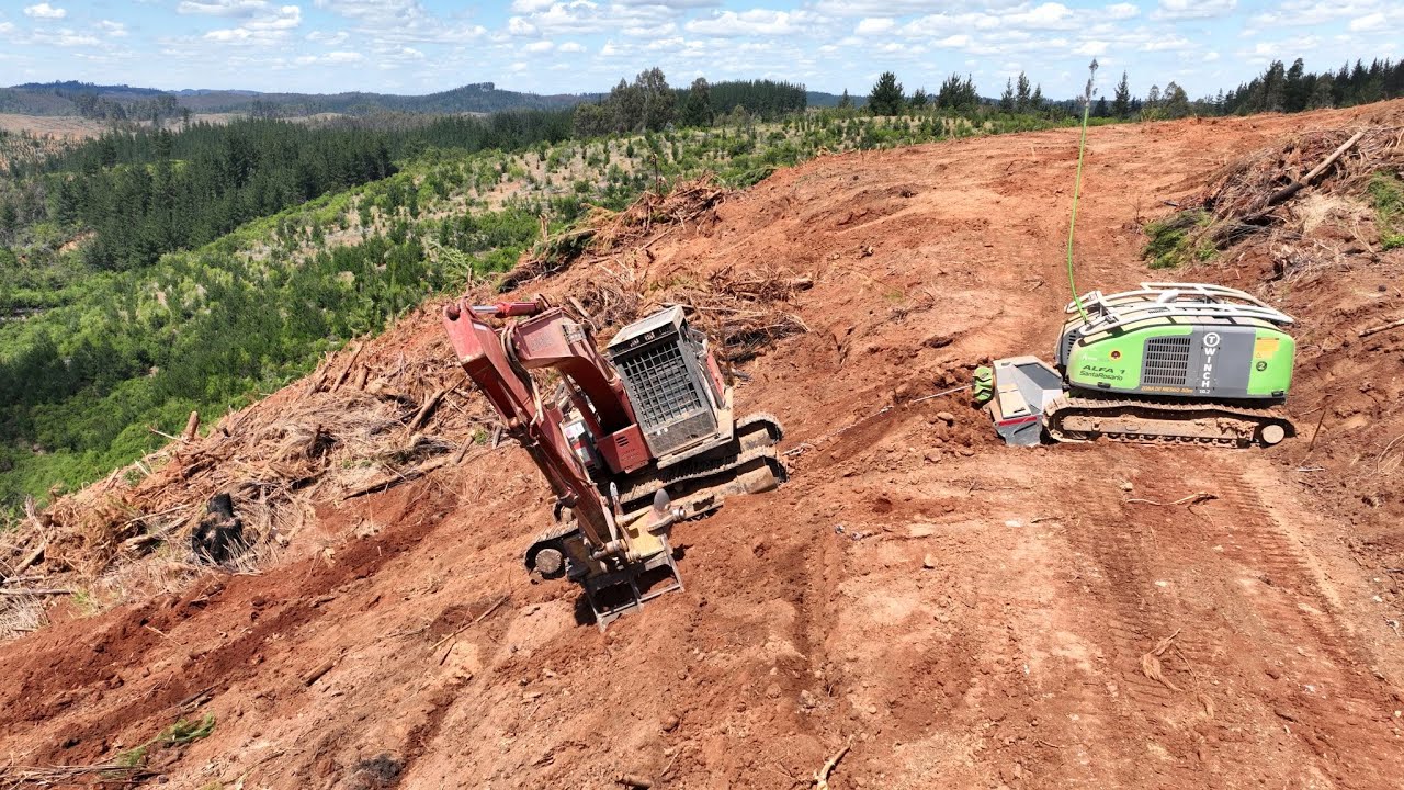 Subsoiling on steep slopes with T-Winch 10.2