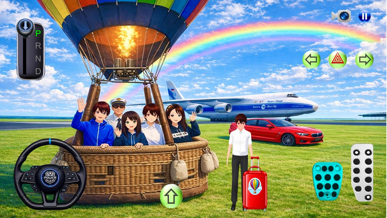 Epic Balloon Ride with Red Mercedes car🚘 - 3d Driving Class android game play || Car Game #cargame
