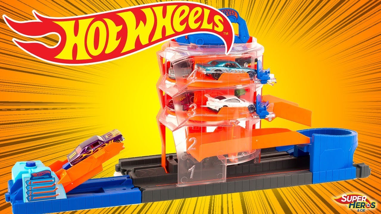 Piste Hot Wheels City Défi du Parking Voitures Noel 2019 Mattel Super Spin Dealership