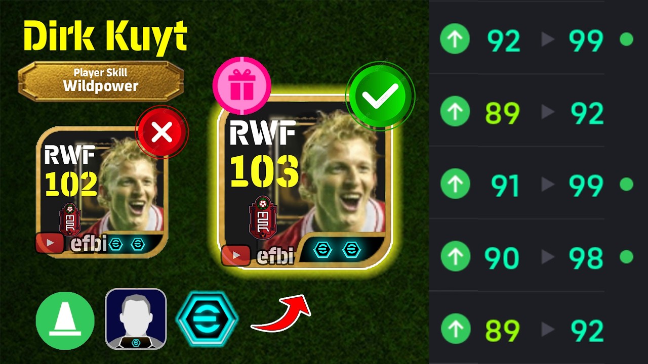Dirk Kuyt 103 BEST TRAINING with Booster, Max Level, Player Progression eFootball 2026
