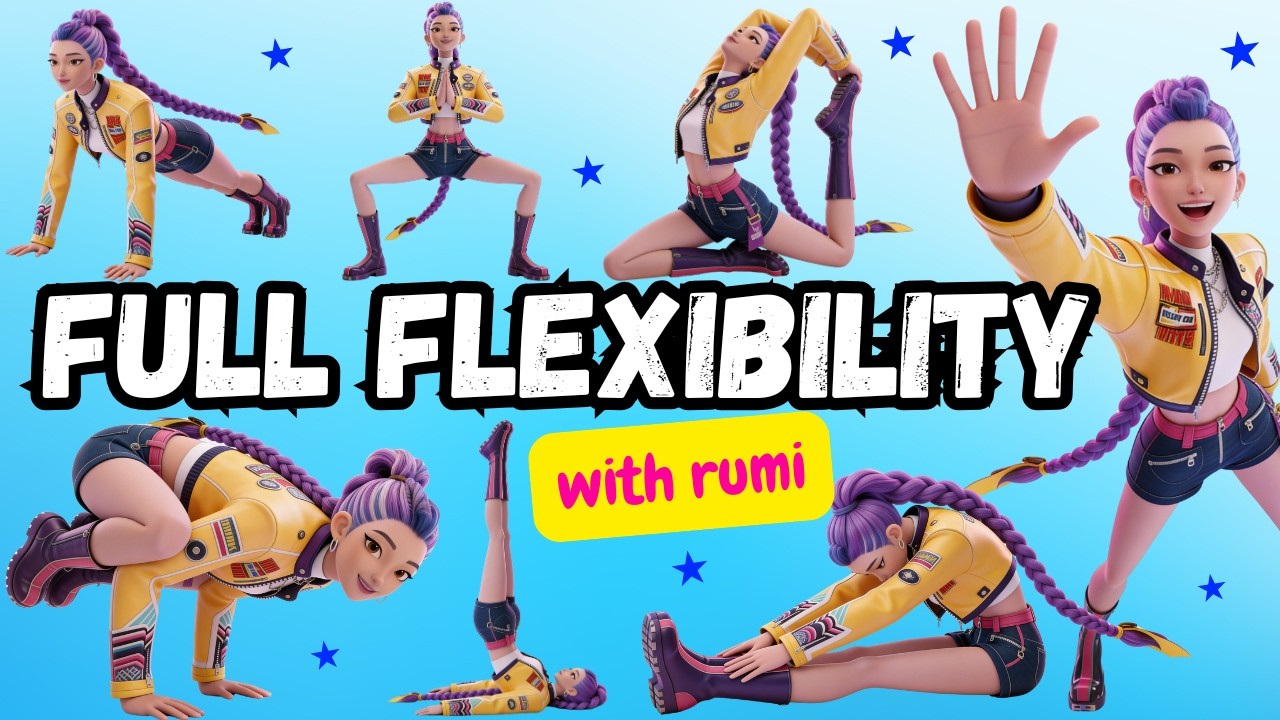 Rumi Huntrix Yoga Routine | Kpop Demon Hunters | Full Flexibility + Balance | Kids Yoga (10 Min)