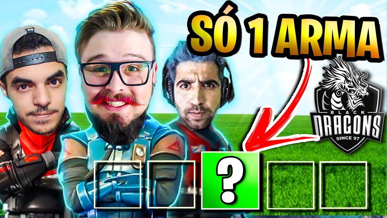 FORTNITE - SÓ VALE 1 ARMA (DESAFIO) BLACK DRAGONS