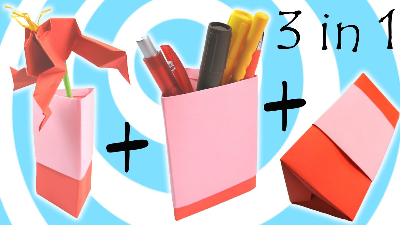 DIY: Origami Vase, Pen Holder and Gift Box (3 models in 1 tutorial)