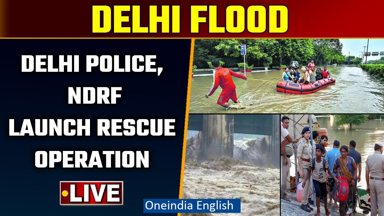 Delhi Floods: Watch Delhi Police, NDRF conducting rescue operation | Oneindia News