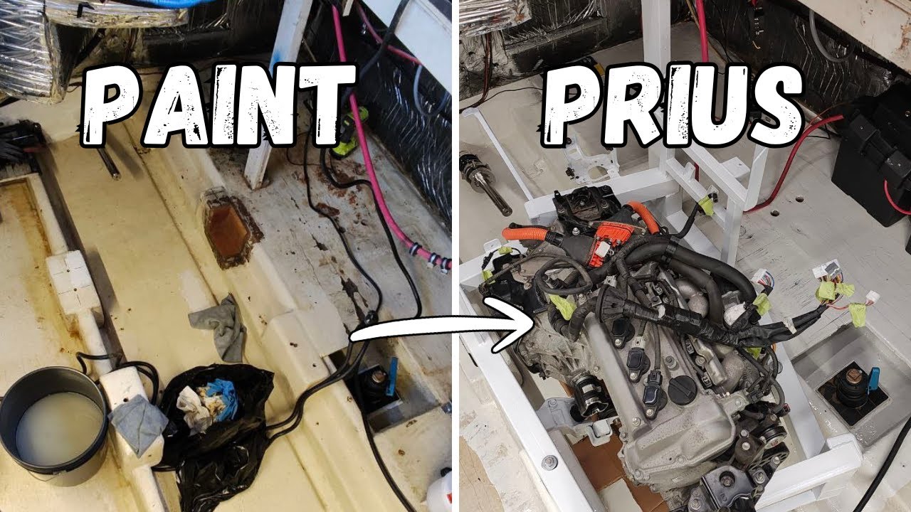 Finally Prius Drivetrain Fully Installed in Our 45ft Bayliner | Ep 9