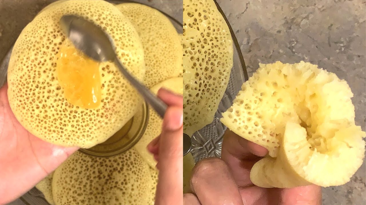 Moroccan Spongy Semolina Pancakes: EXTREMELY DELICIOUS  | easy breakfast recipe |Easy pancake recipe