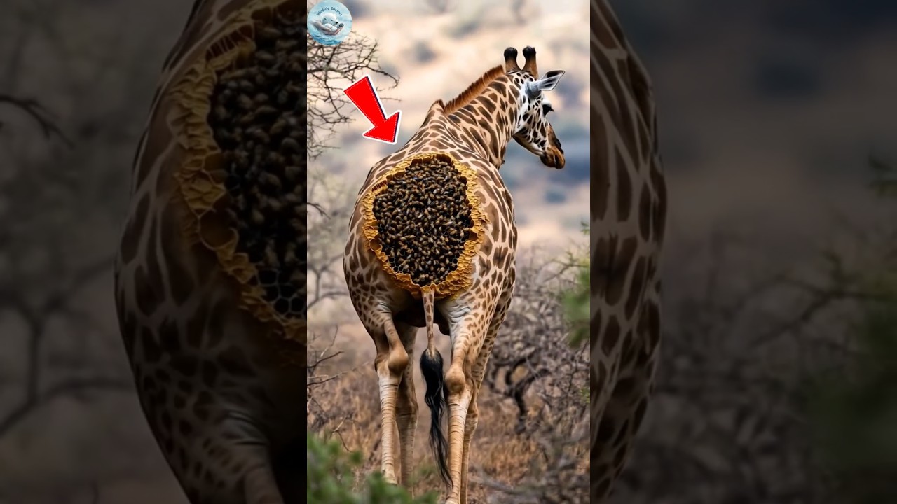 Giraffe Rescue: Bees Built a Hive on Its Neck 🐝🦒 | Wildlife Survival Story