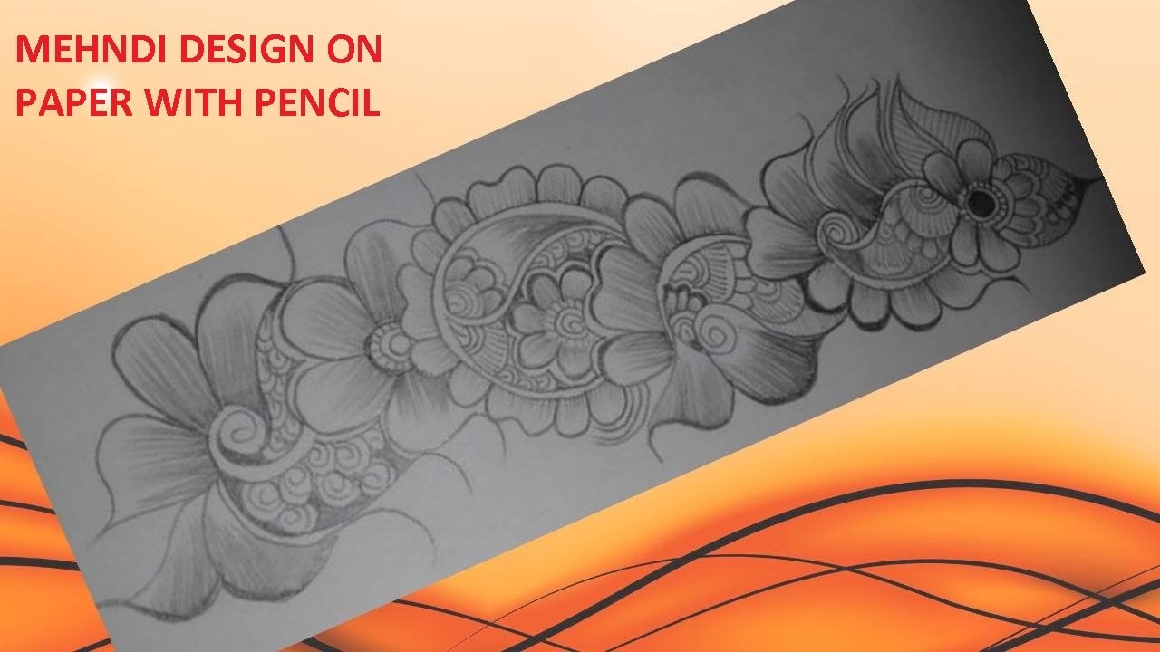 How to Draw Mehndi Flowers Design | Stylish Mehndi Design on Paper with Pencil