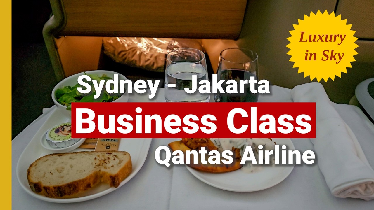 [4k] Сидней — Джакарта бизнес-класс Qantas | Бизнес-класс Qantas | Бизнес-люкс Qantas