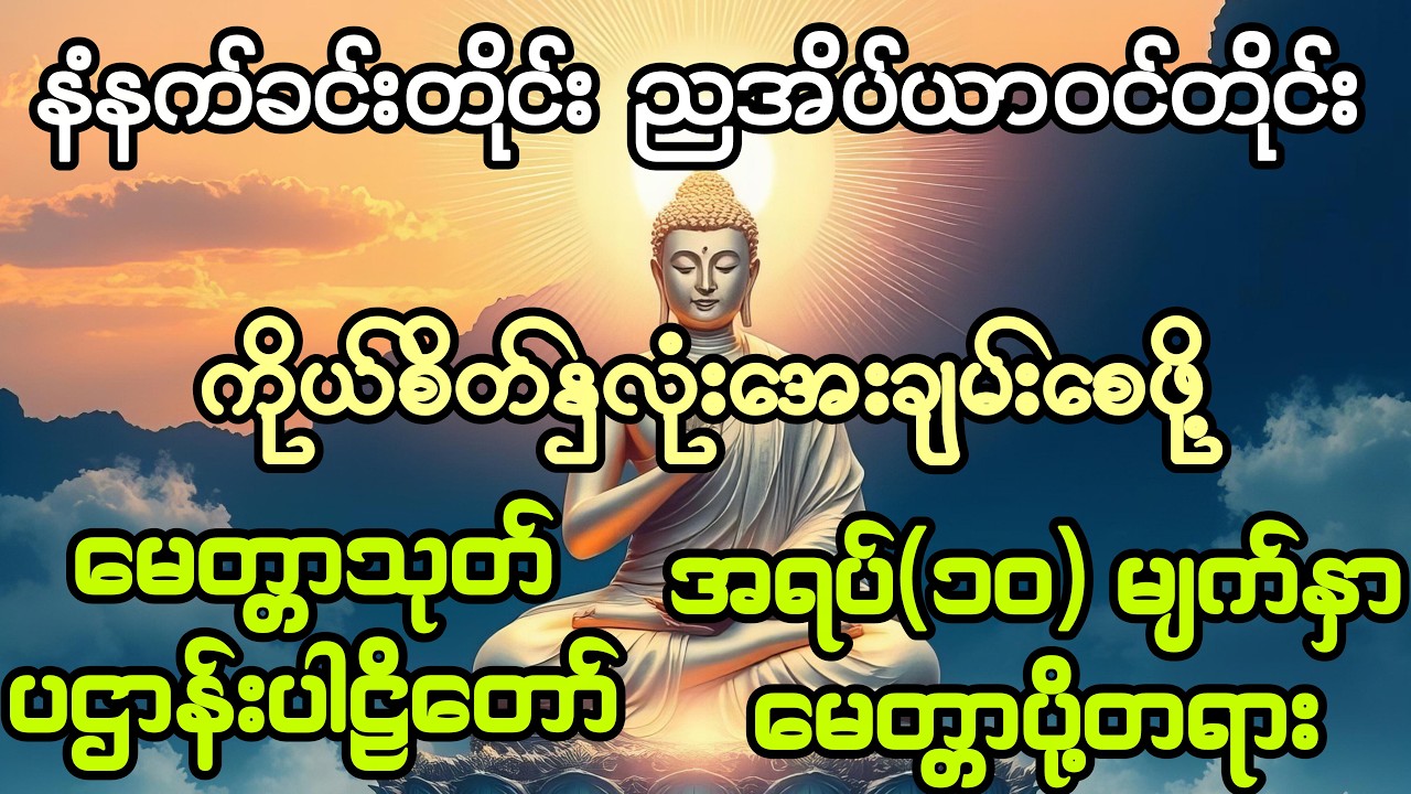 မေတ္တာသုတ်၊ ပဌာန်းပါဠိတော်၊ အရပ်ဆယ်မျက်နှာမေတ္တာပို့တရား။#dhamma #tayartaw #tayartawmyanmar2025