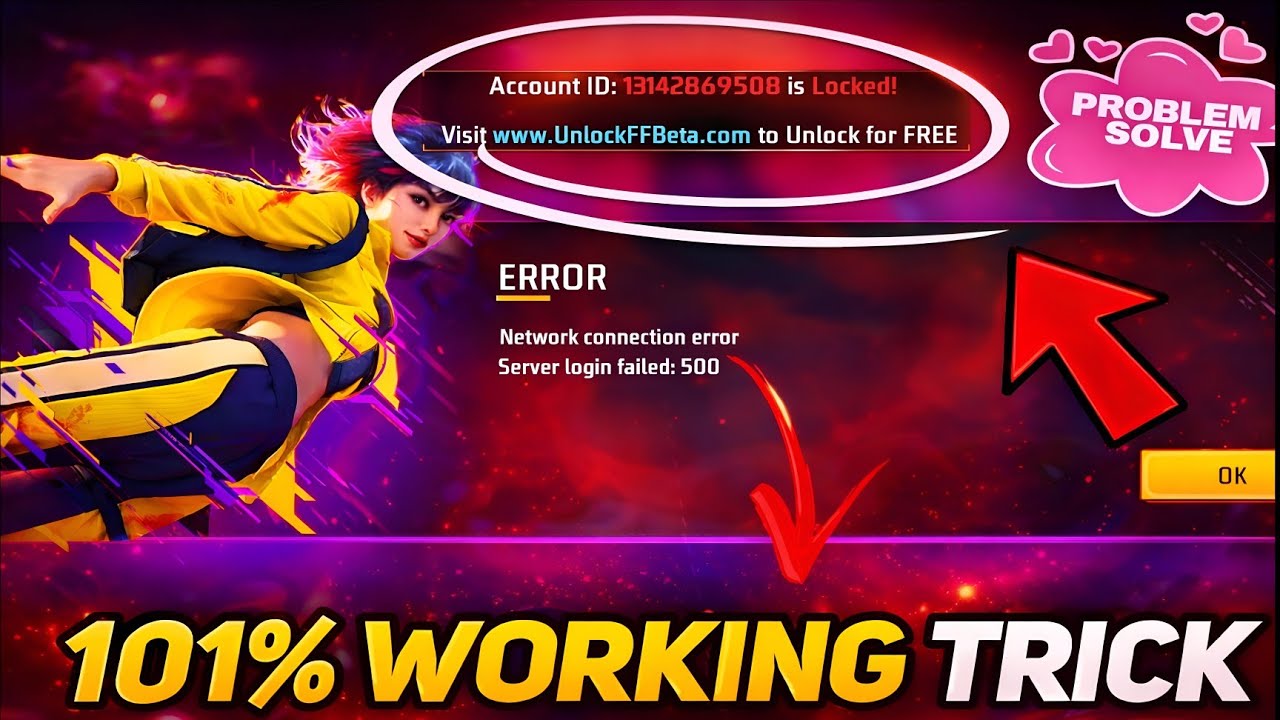 FREE FIRE LOGIN ERROR FIX! 😱 Account Locked / Server Error 500 Problem SOLVED 🔥