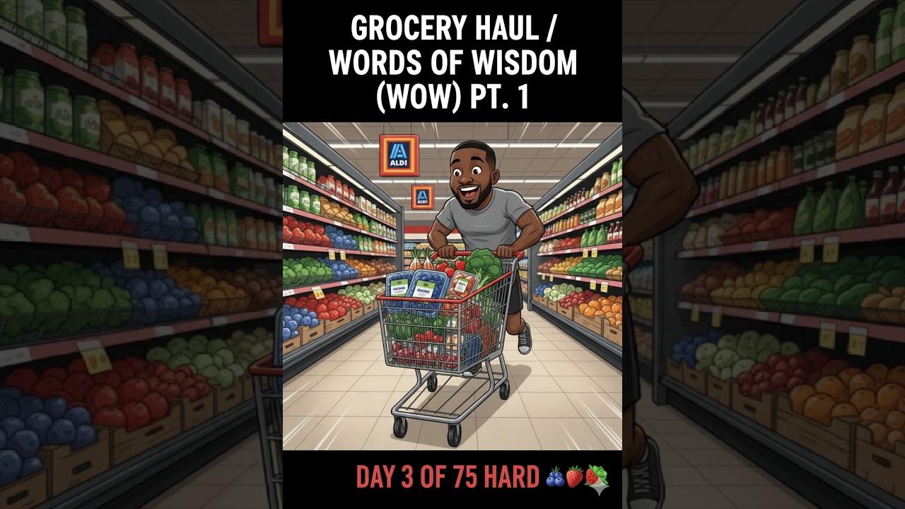Grocery Shopping haul/Words of Wisdom (Wow) pt.1  🫐 🍓 🥗| Day 3 of 75 hard #75hardchallenge 