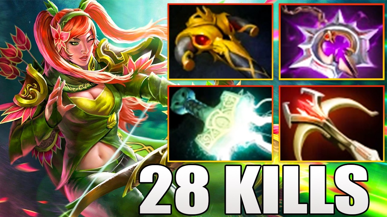 28 Kills Windranger Dota 2 ! Windranger Dota 2 Carry Safelane 7.40 Meta Pro Gameplay Build