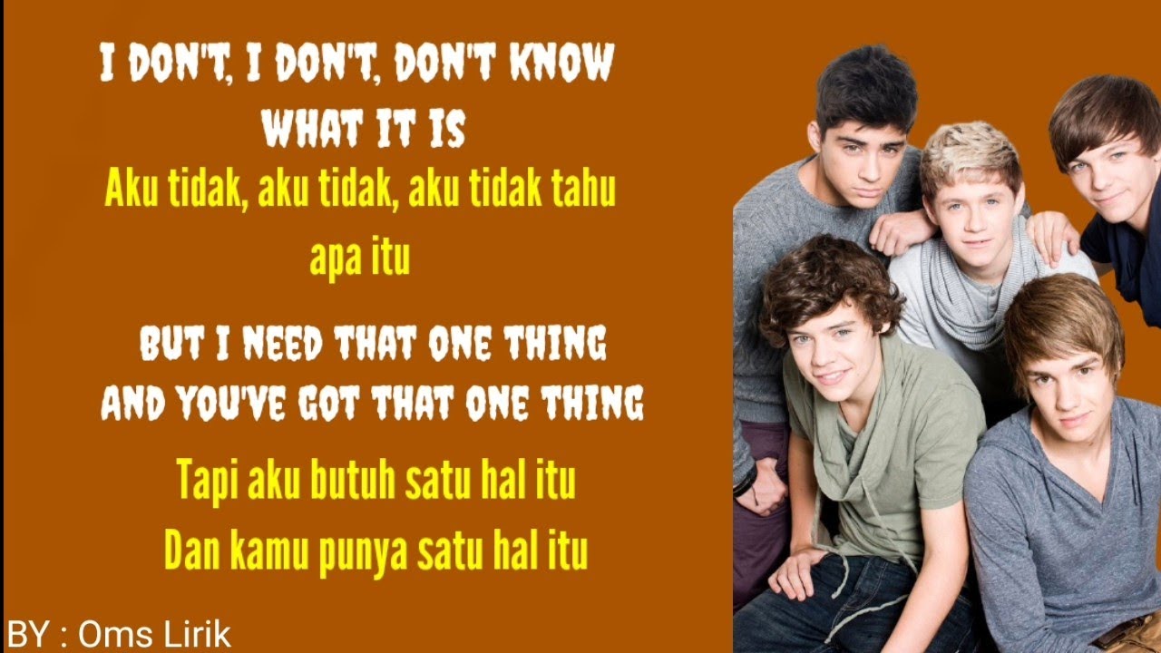 One Thing - One direction ( Lirik dan terjemahan )