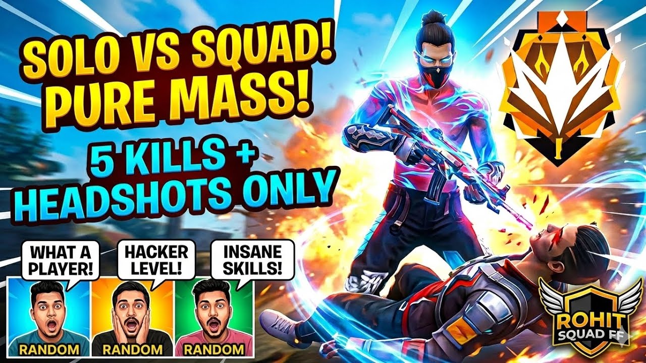 RANDOM PLAYERS SHOCKED! 😱 My Solo Performance in CS Rank | Rohit Squad FF