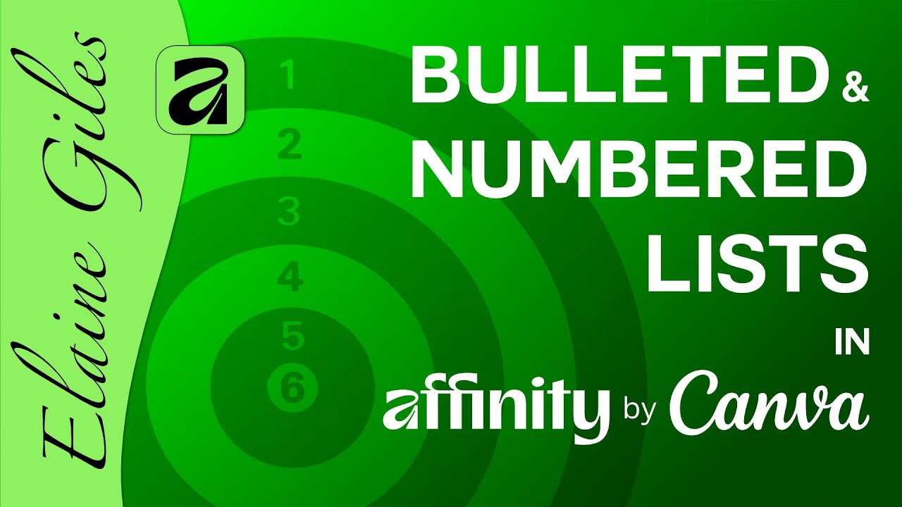 Bulleted and Numbered Lists in Affinity by Canva