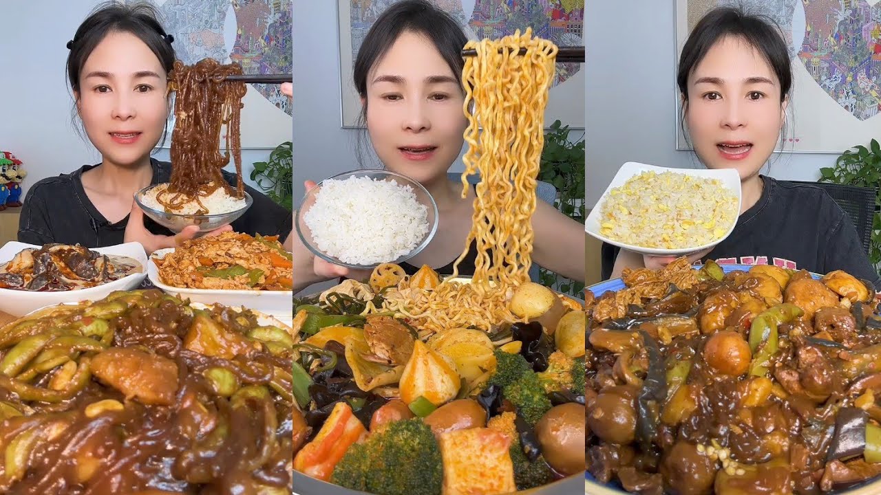 Mukbang Challenge : Eating Spicy 🔥🥵 noodles 🍜 fried tendon noodles rachang #foodie #yummyfood #cook 