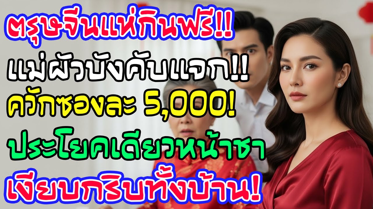 วันตรุษจีน ครอบครัวสามี 6 คนกินฟรี แม่สามีสั่งแต๊ะเอีย ฉันให้ซองแดง 5,000 แล้วพูดคำเดียว ทุกคนช็อกเง