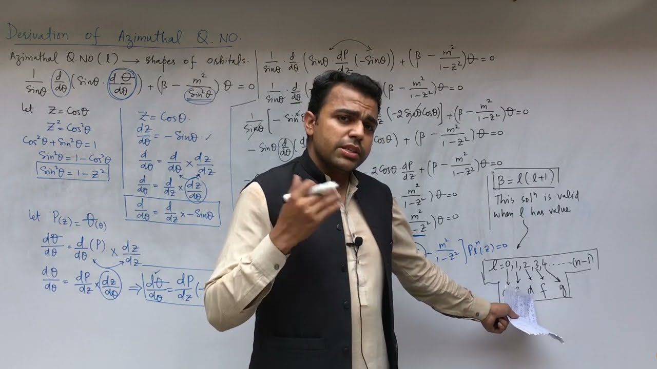 L8 - Derivation of Azimuthal Quantum No. in urdu hindi | Quantum mechanics | Physical Chemistry