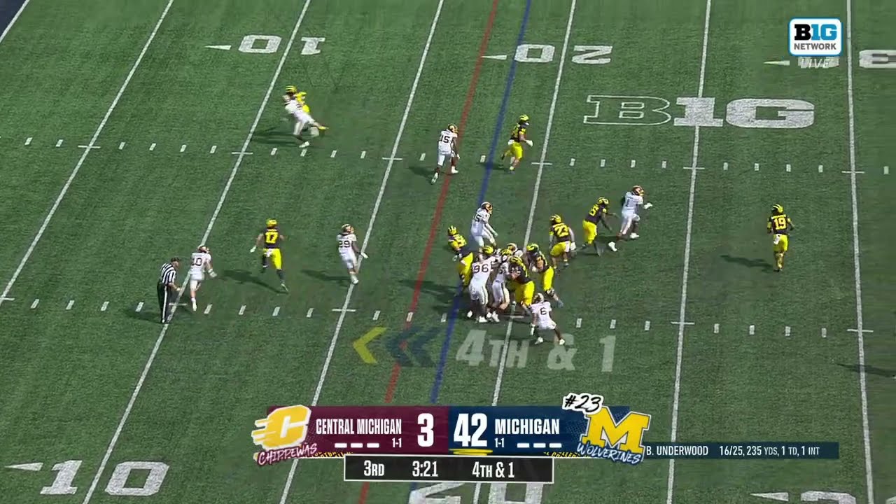 Bryce Underwood Scrambles & CUTS INSIDE for the TD vs. C. Michigan | Michigan Football