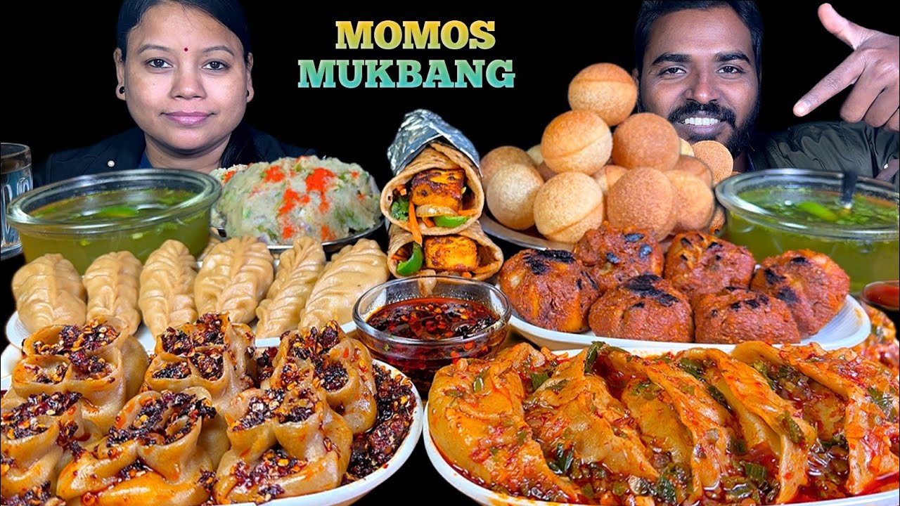 Different types of Momo, Pani Puri, Paneer Roll & Chilli Oil | Eating Show 