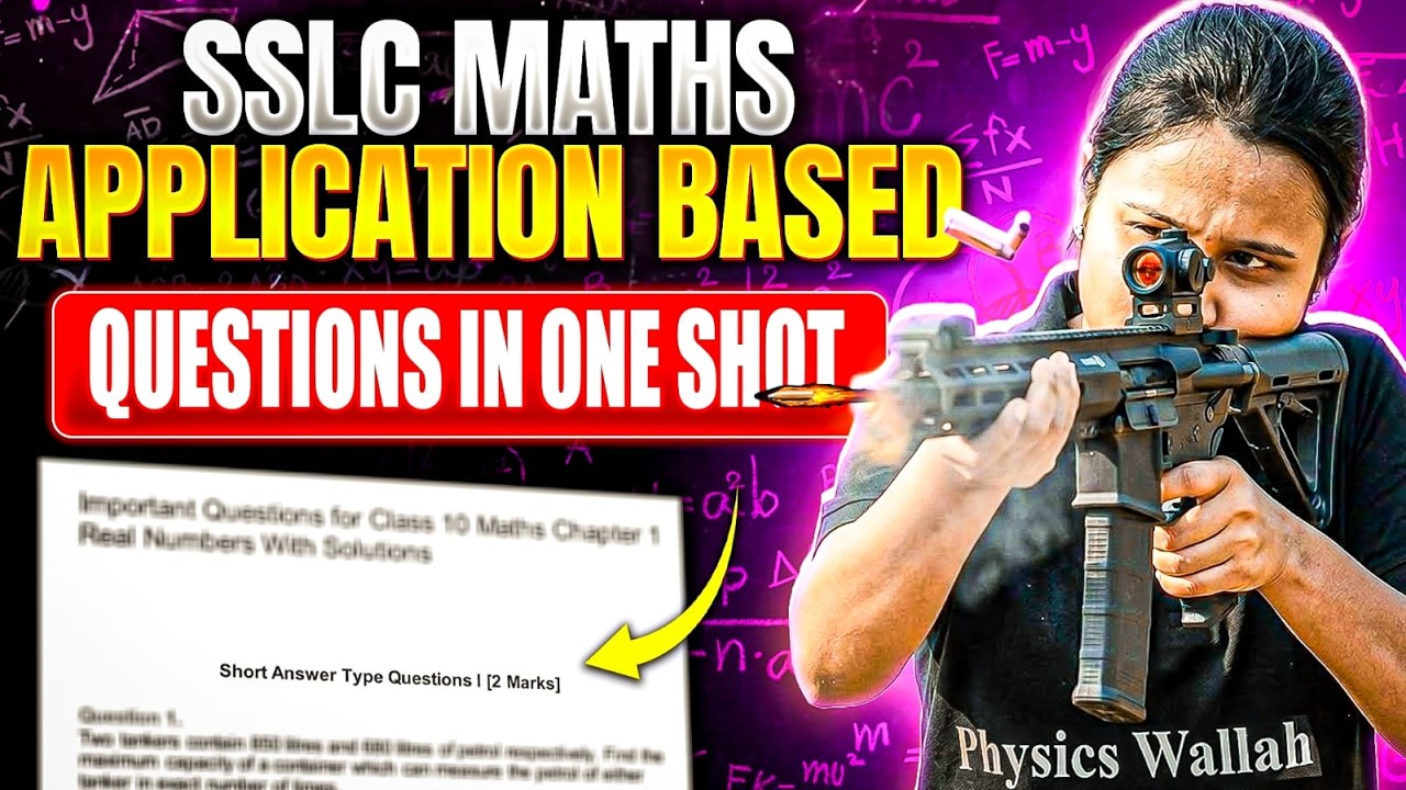 SSLC Maths 🔥 Application Based Questions in One Shot | 10th Maths Important Problems | Board Exam