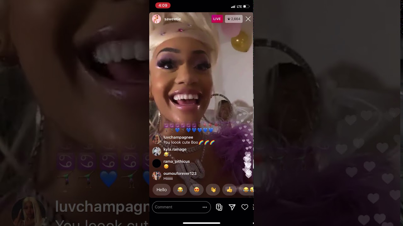 Saweetie Celebrating Her Birthday With Her Friends And Quavo On Instagram Live