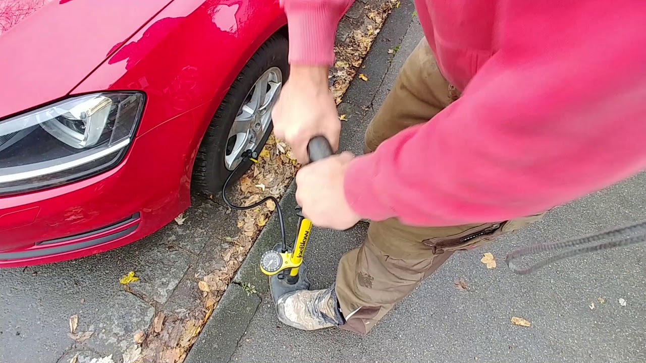 Autoreifen mit Fahrradpumpe aufpumpen 71x Mal pumpen Reifendruck 2,5 bar