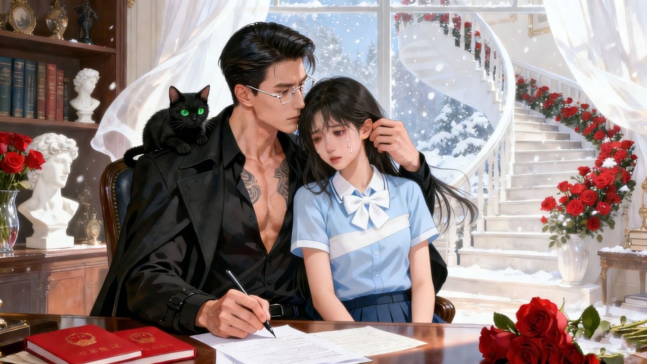Poor 18yo girl saves a hunted man. He’s a mafia boss, obsessed with her innocence and gentle to her.