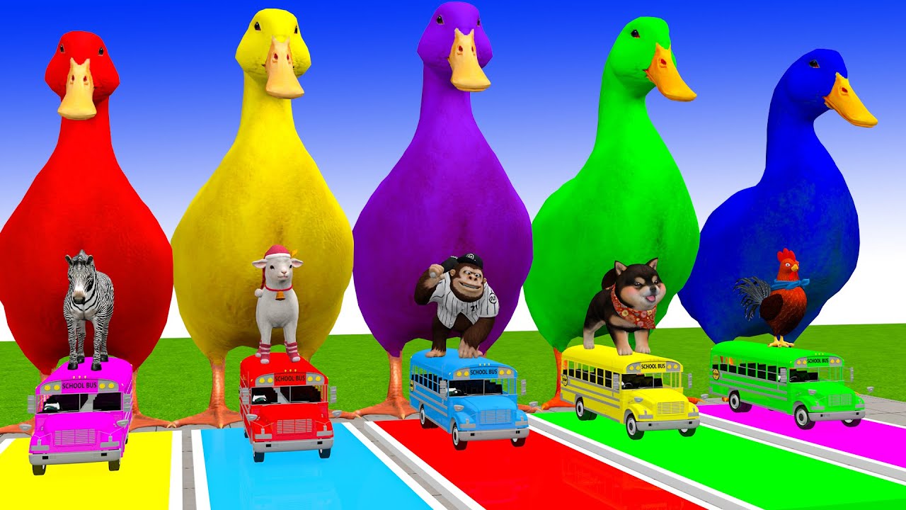Long Slide Game With Cow Elephant Gorilla Hippopotamus Tiger 3d Animal Game Funny 3d Animals