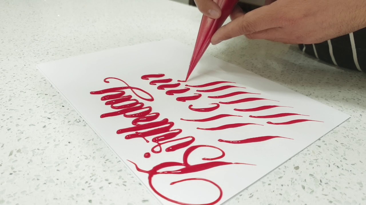 CAKE CALLIGRAPHY WRITING TUTORIAL for BEGINNERS