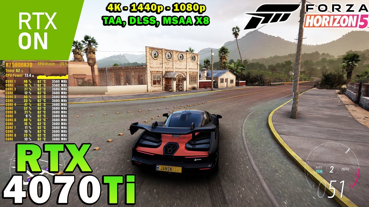 Forza Horizon 5 Ray Tracing | RTX 4070 Ti | Ryzen 7 5800X3D | 4K - 1440p - 1080p | Extreme Settings