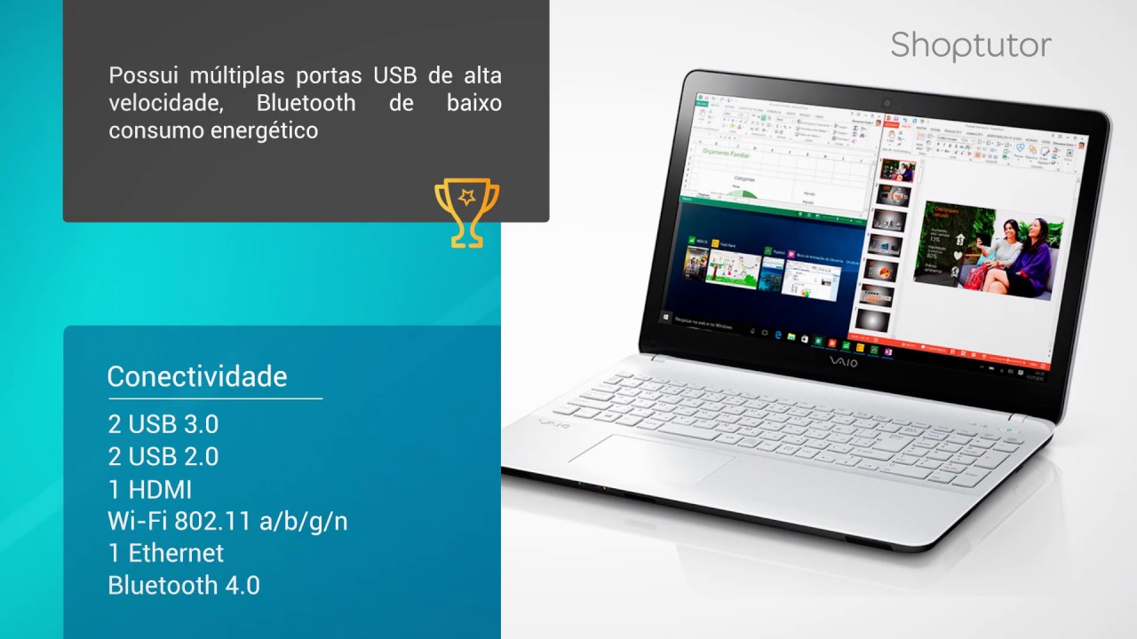 Notebook Vaio Fit 15F VJF153B0311W, 15.6 Polegadas, Intel Core i5-5200U, Windows 10