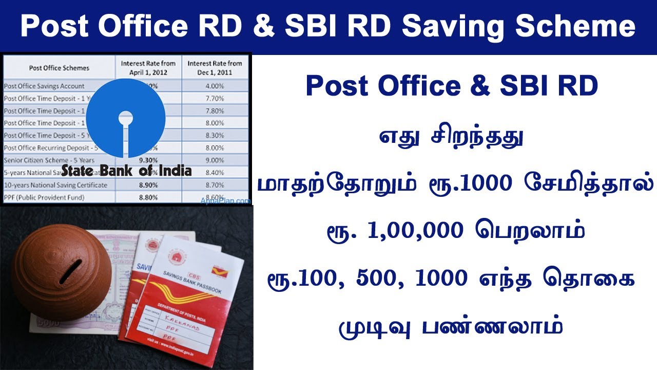 Recurring Deposit savings scheme 2023 24  post office RD scheme in Tamil  SBI RD which one is best