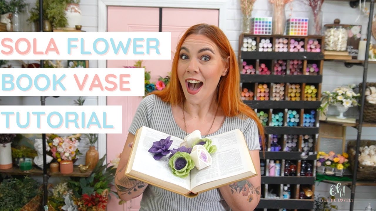 How to use a book like a vase.  Wood flower tutorial