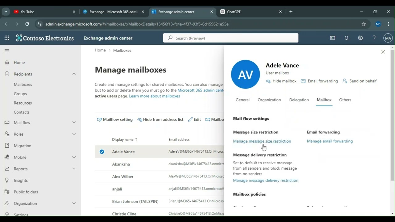 Exchange Admin Portal