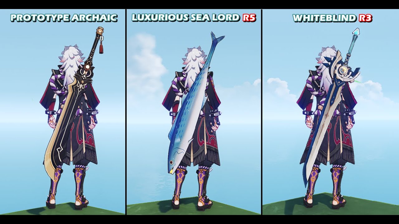 Arataki Itto - Prototype Archaic vs Luxurious Sea Lord R5(Tuna) vs Whiteblind R3 - Weapon Comparison