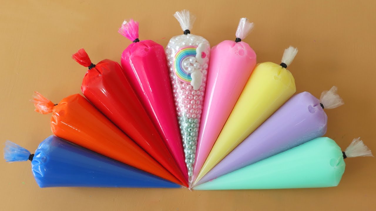 Making glossy Slime with Piping Bags! Most Satisfying Slime Video★ASMR★#ASMR #PipingBags
