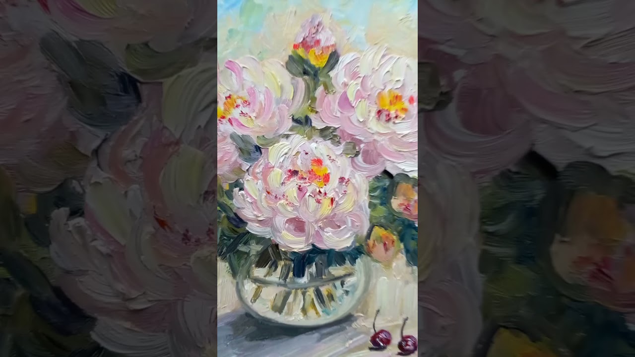 Пионы и вишни 