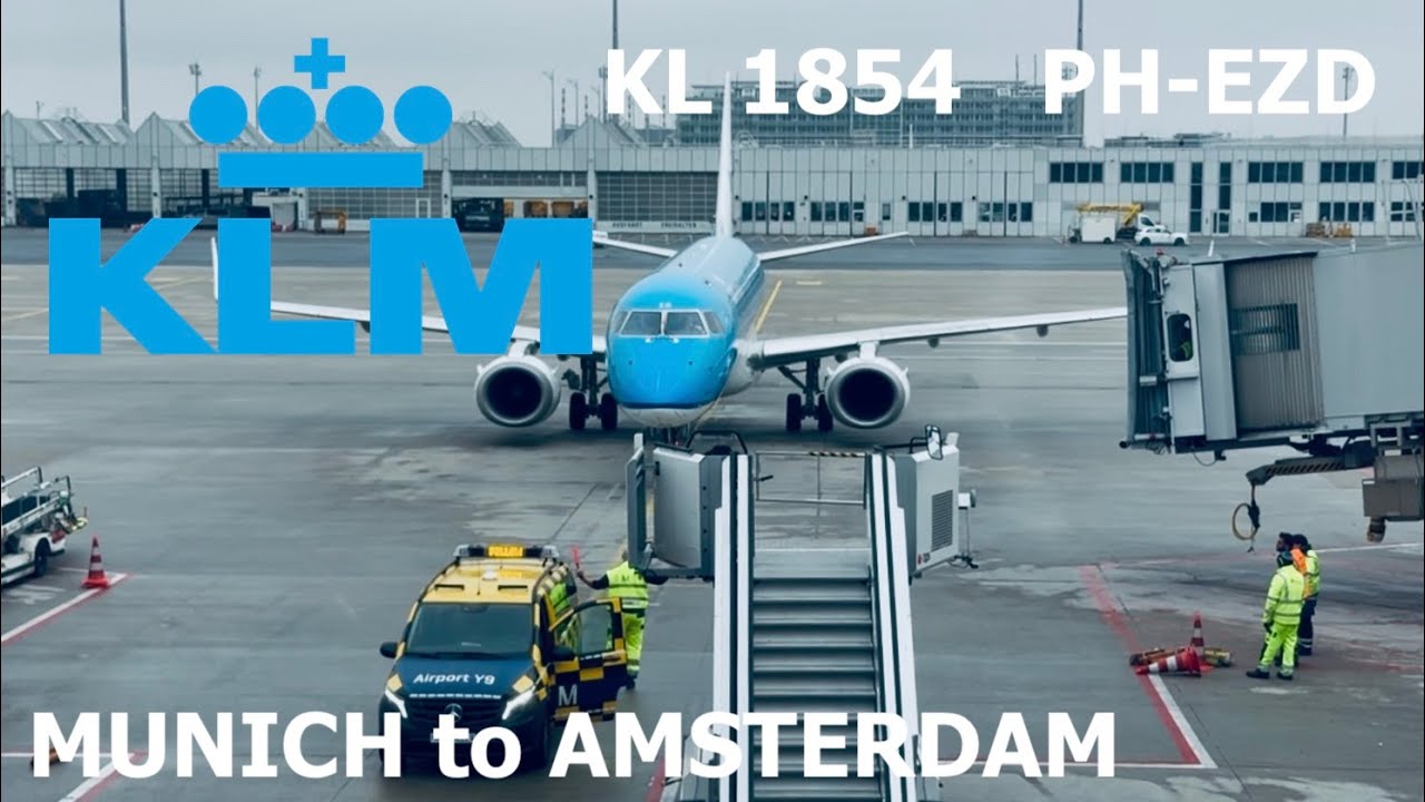 KLM 1854 KLM Cityhopper PH-EZD Embraer E190STD из Мюнхена в Амстердам