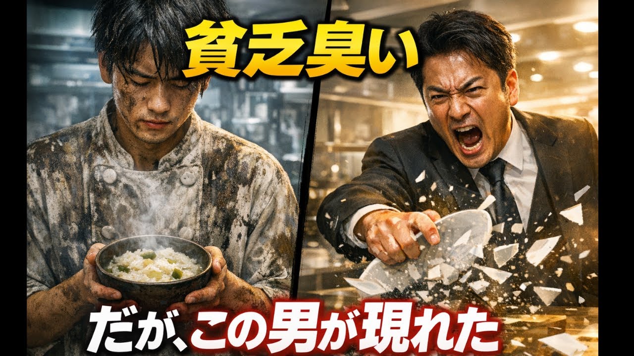 豪雨の夜、全財産のA5ランク牛肉を遭難した老夫婦に振る舞った貧乏料理人。翌日、泥だらけでホテル採用試験に現れ「大根の雑炊」を作ると、審査員長は皿を叩き割った。だがその時、車椅子のオーナーが現れ…