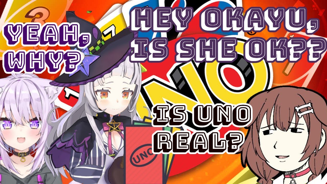 [Hololive] UNO - Okayu, Korone and Shion, quick games.