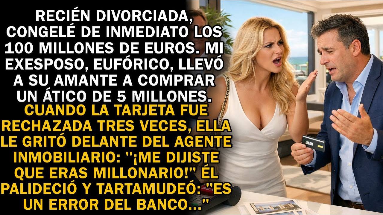 Congelé su fortuna tras el divorcio; la tarjeta falló y su mentira explotó frente a todos.