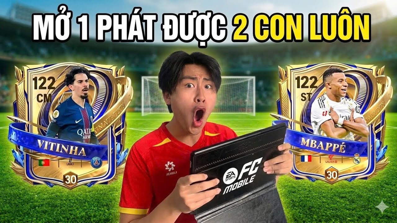 Thử Thách Lần Đầu Chơi FC Mobile Mở Thẻ Ra Mbappe và Vitinha cùng lúc