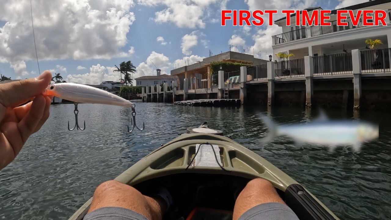 FIRST TRIP ON THE NEW FISHING KAYAK AND WE CAUGHT SOMETHING!!!