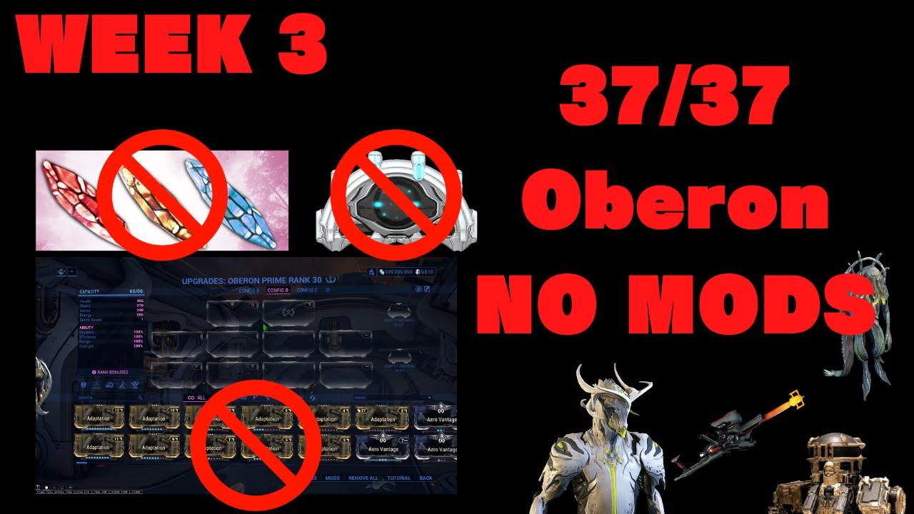 【Warframe】week 3 | Deep Archimedea Elite 37/37 - NO MOD Oberon Solo