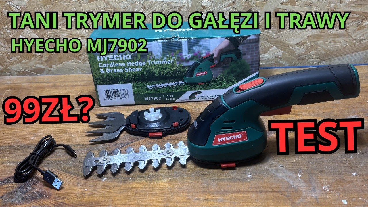 Tani trymer do żywopłotów HYECHO MJ7902 TEST