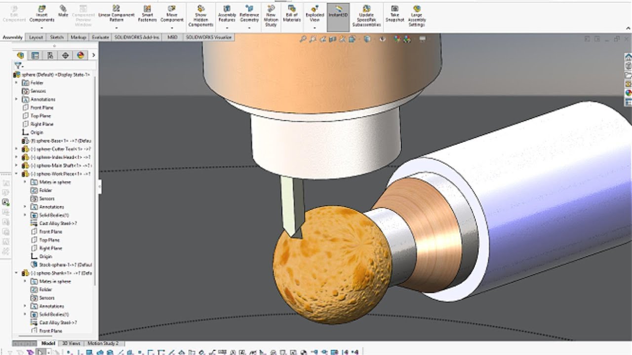 Making a Sphere on a Milling Machine by Solidworks ⭐